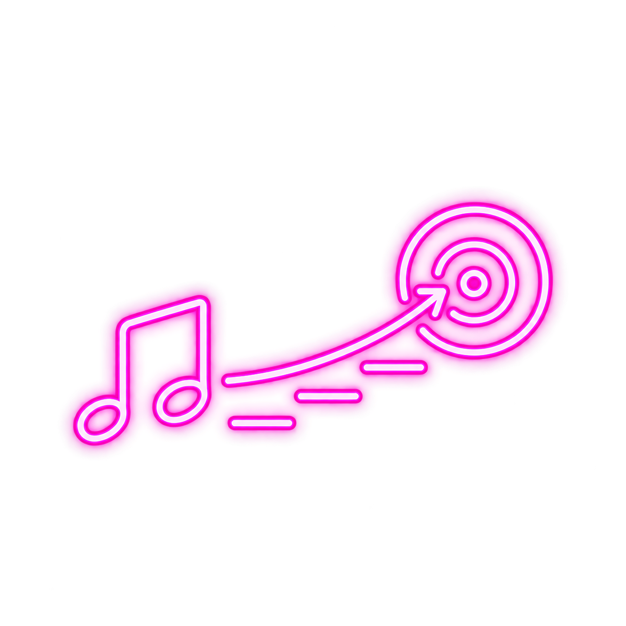 Musical notes moving accurately toward a target